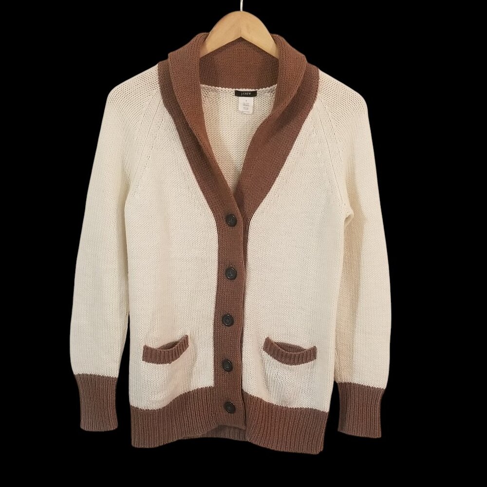 J. Crew – Mohair Wool Blend Button Up Preppy Sweater Cardigan - Small